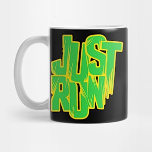 Just Run - Green and Yellow Mug